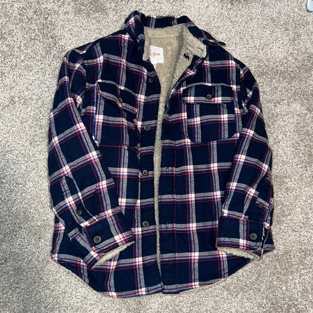 Little Boys Cat and Jack Flannel Shacket size XS
